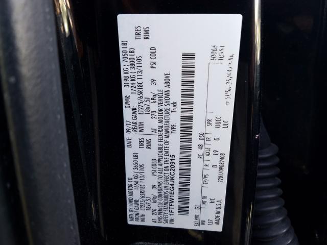 Photo 9 VIN: 1FTFW1EG4JKC20915 - FORD F150 SUPER 