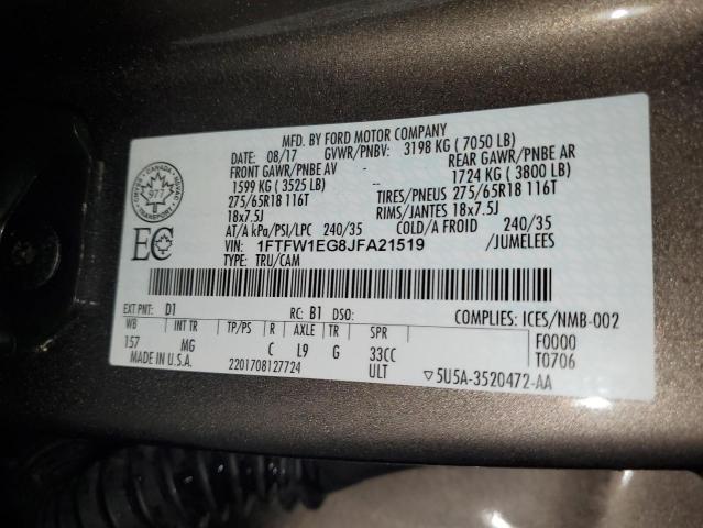 Photo 11 VIN: 1FTFW1EG8JFA21519 - FORD F150 SUPER 