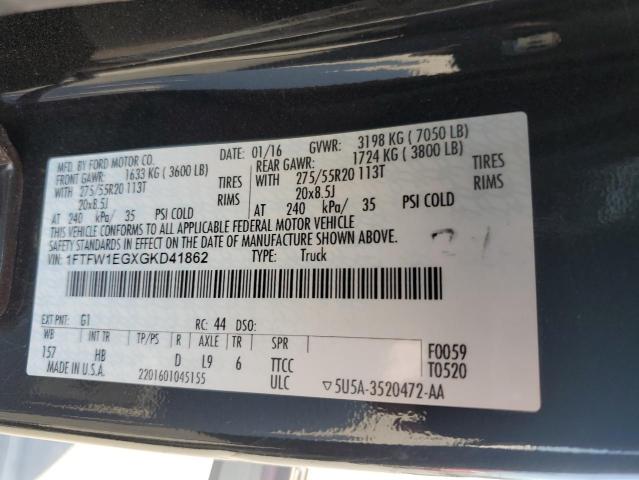 Photo 11 VIN: 1FTFW1EGXGKD41862 - FORD F150 SUPER 