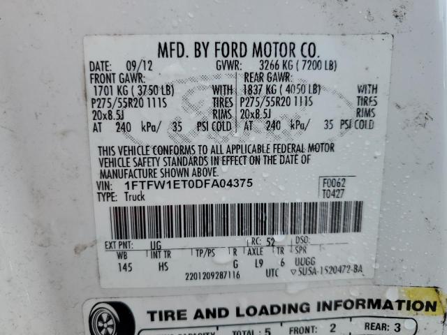 Photo 11 VIN: 1FTFW1ET0DFA04375 - FORD F150 SUPER 