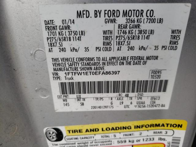 Photo 11 VIN: 1FTFW1ET0EFA86397 - FORD F150 SUPER 