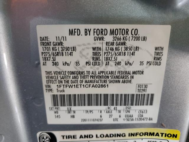 Photo 9 VIN: 1FTFW1ET1CFA02861 - FORD F150 SUPER 