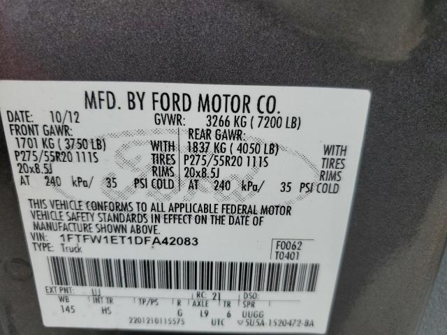 Photo 12 VIN: 1FTFW1ET1DFA42083 - FORD F150 SUPER 