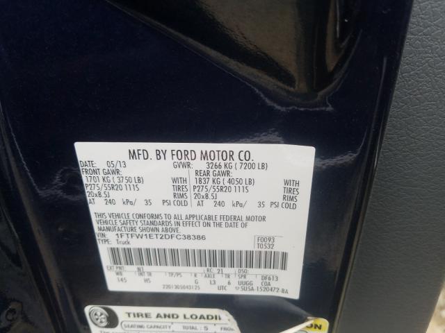 Photo 9 VIN: 1FTFW1ET2DFC38386 - FORD F150 SUPER 