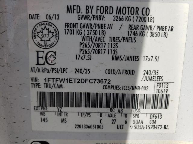 Photo 11 VIN: 1FTFW1ET2DFC73672 - FORD F-150 