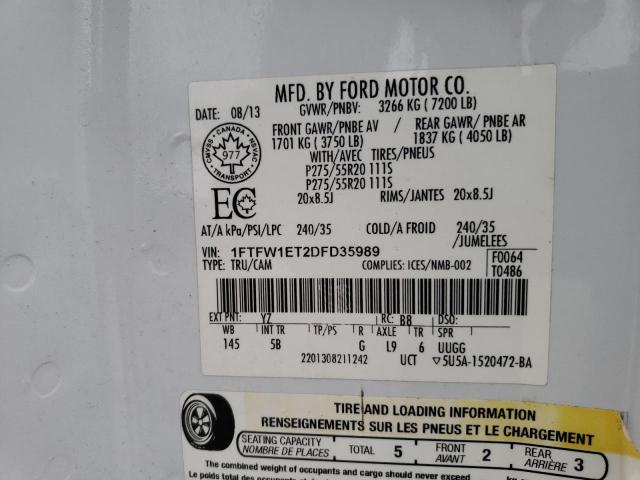 Photo 13 VIN: 1FTFW1ET2DFD35989 - FORD F-150 