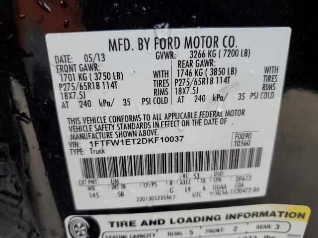 Photo 9 VIN: 1FTFW1ET2DKF10037 - FORD F150 SUPER 