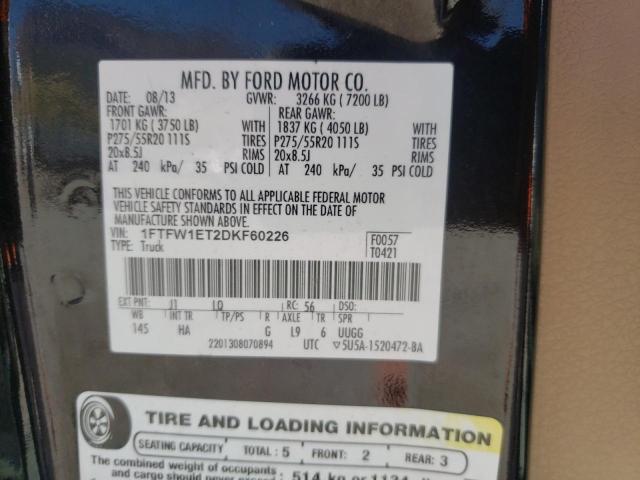 Photo 9 VIN: 1FTFW1ET2DKF60226 - FORD F150 SUPER 