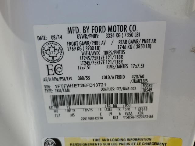 Photo 11 VIN: 1FTFW1ET2EFD13721 - FORD F150 SUPER 