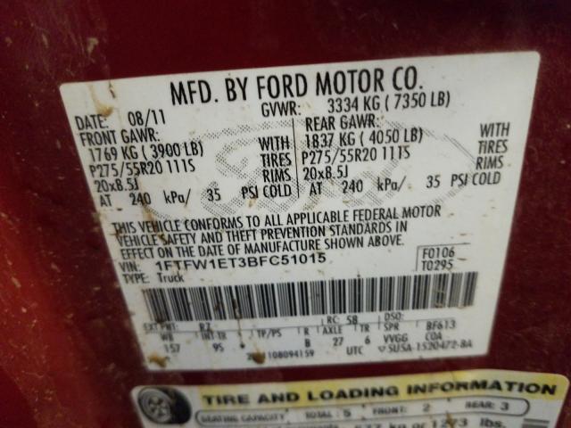 Photo 9 VIN: 1FTFW1ET3BFC51015 - FORD F150 SUPER 