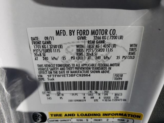 Photo 11 VIN: 1FTFW1ET3BFC92664 - FORD F150 SUPER 