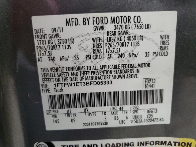 Photo 11 VIN: 1FTFW1ET3BFD05333 - FORD F150 SUPER 