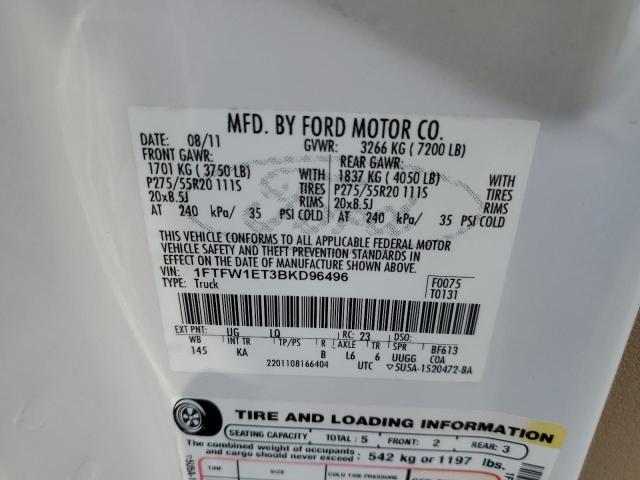 Photo 11 VIN: 1FTFW1ET3BKD96496 - FORD F150 SUPER 