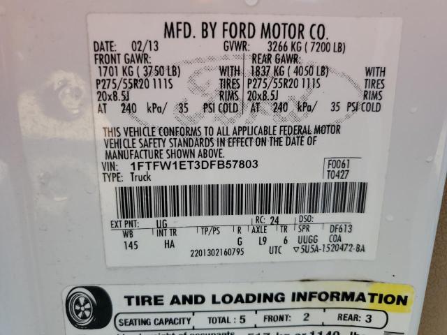 Photo 12 VIN: 1FTFW1ET3DFB57803 - FORD F150 SUPER 