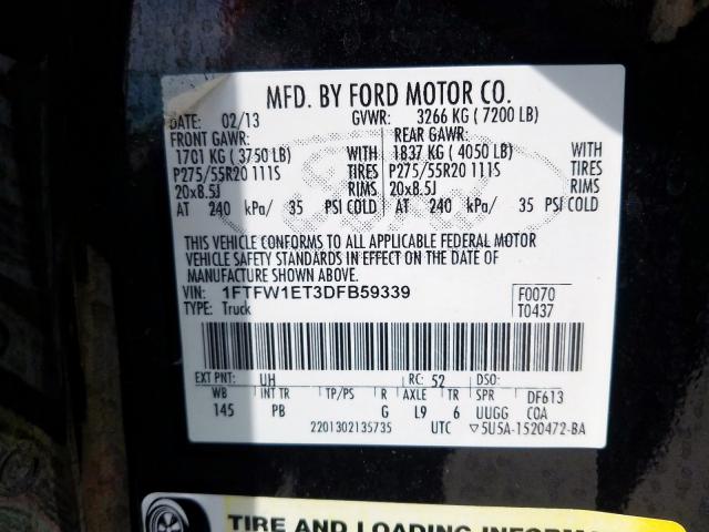 Photo 9 VIN: 1FTFW1ET3DFB59339 - FORD F150 SUPER 