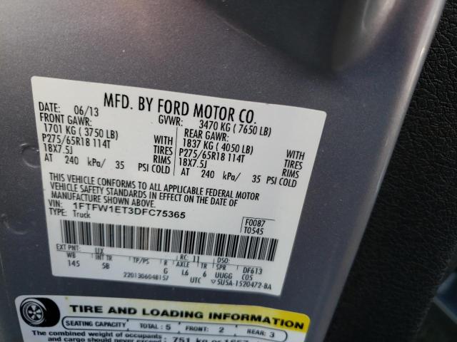 Photo 11 VIN: 1FTFW1ET3DFC75365 - FORD F150 SUPER 