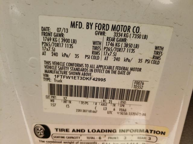 Photo 9 VIN: 1FTFW1ET3DKF42995 - FORD F150 SUPER 