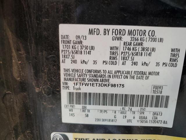 Photo 12 VIN: 1FTFW1ET3DKF98175 - FORD F150 SUPER 