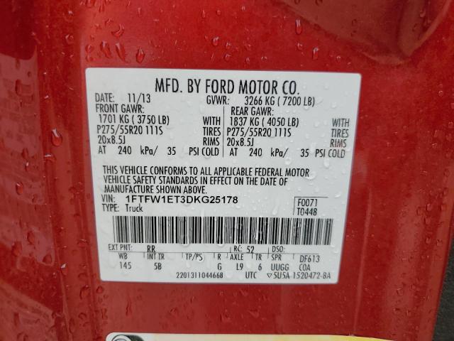 Photo 9 VIN: 1FTFW1ET3DKG25178 - FORD F150 SUPER 