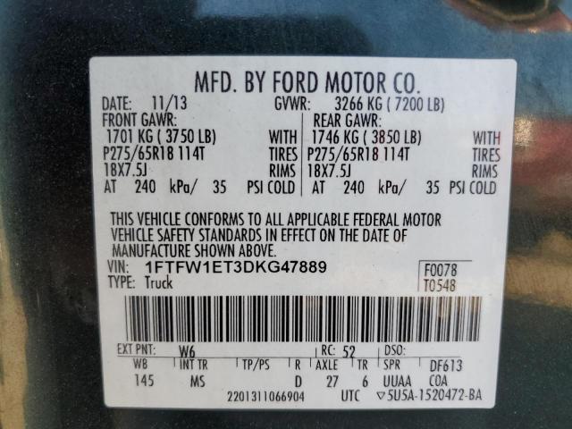 Photo 11 VIN: 1FTFW1ET3DKG47889 - FORD F150 SUPER 