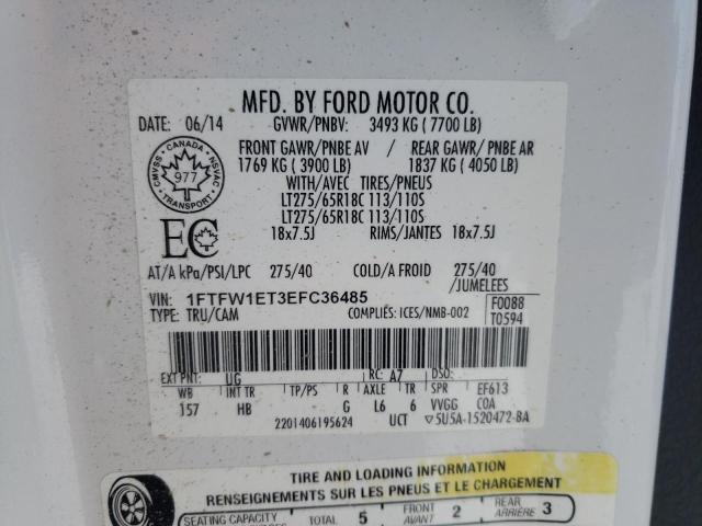 Photo 11 VIN: 1FTFW1ET3EFC36485 - FORD F150 SUPER 