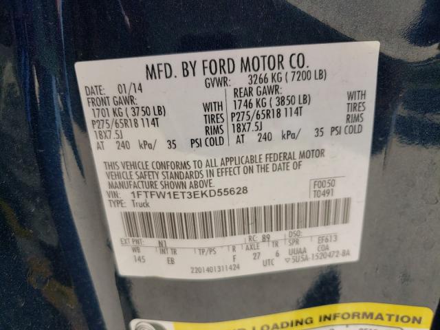 Photo 9 VIN: 1FTFW1ET3EKD55628 - FORD F150 SUPER 