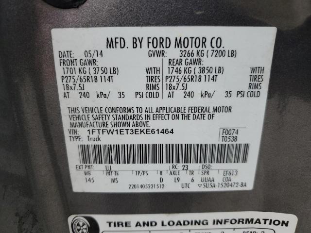 Photo 12 VIN: 1FTFW1ET3EKE61464 - FORD F150 