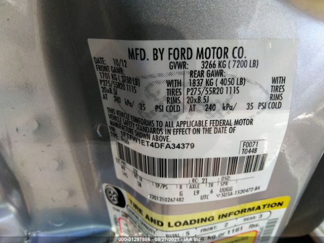 Photo 8 VIN: 1FTFW1ET4DFA34379 - FORD F-150 