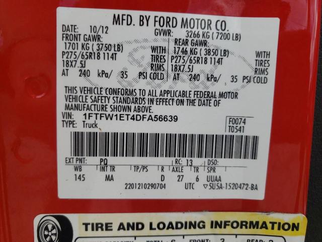 Photo 11 VIN: 1FTFW1ET4DFA56639 - FORD F-150 