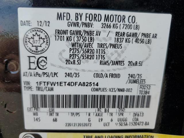 Photo 11 VIN: 1FTFW1ET4DFA82514 - FORD F150 SUPER 