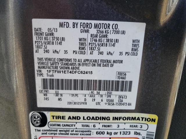 Photo 11 VIN: 1FTFW1ET4DFC62415 - FORD F150 SUPER 