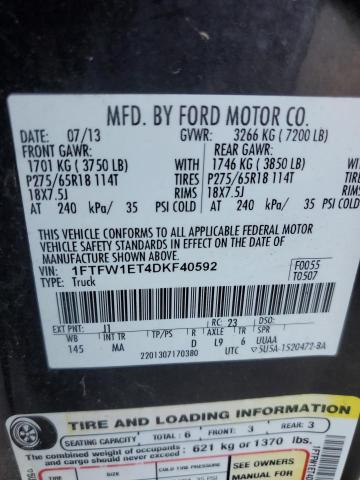 Photo 12 VIN: 1FTFW1ET4DKF40592 - FORD F150 SUPER 