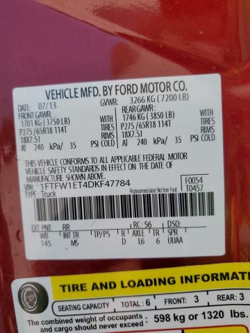 Photo 11 VIN: 1FTFW1ET4DKF47784 - FORD F-150 