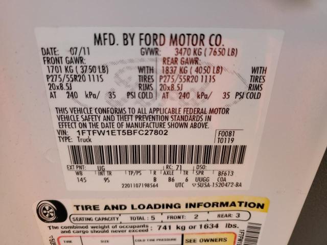 Photo 11 VIN: 1FTFW1ET5BFC27802 - FORD F-150 