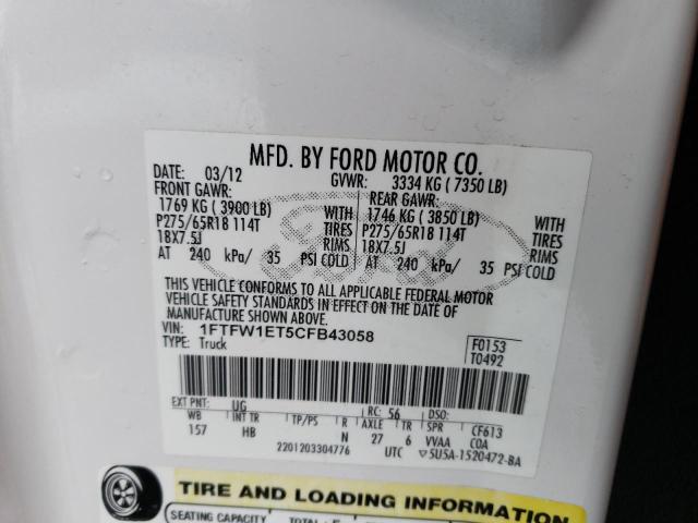 Photo 11 VIN: 1FTFW1ET5CFB43058 - FORD F150 SUPER 