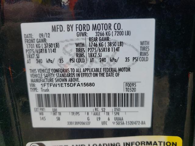 Photo 9 VIN: 1FTFW1ET5DFA15680 - FORD F150 SUPER 