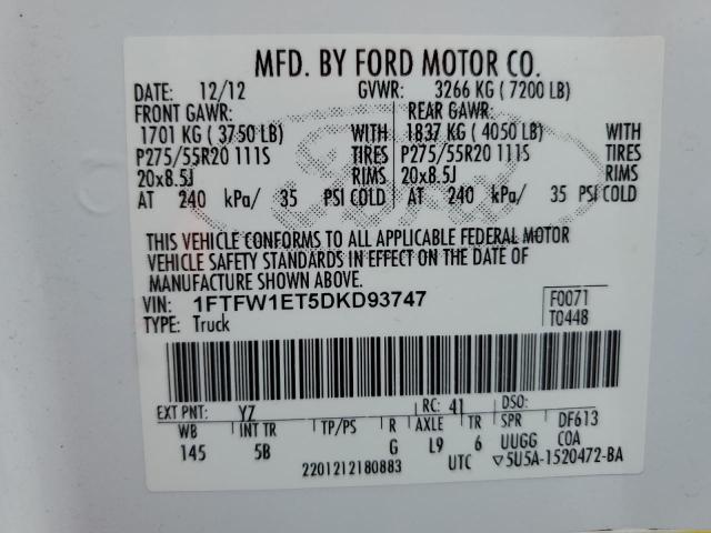 Photo 11 VIN: 1FTFW1ET5DKD93747 - FORD F-150 