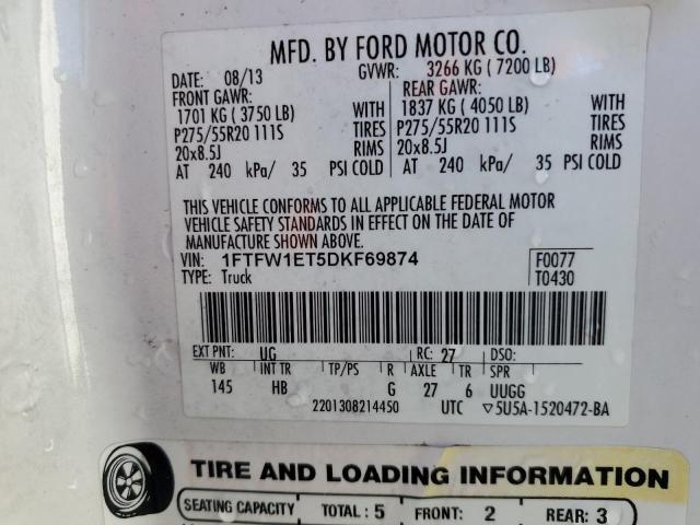 Photo 11 VIN: 1FTFW1ET5DKF69874 - FORD F-150 