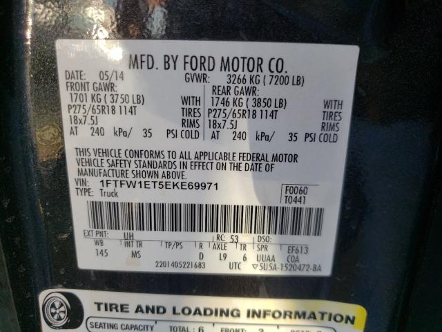 Photo 9 VIN: 1FTFW1ET5EKE69971 - FORD F150 SUPER 