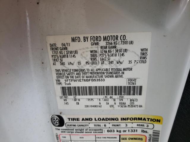 Photo 11 VIN: 1FTFW1ET6BFB53533 - FORD F150 SUPER 