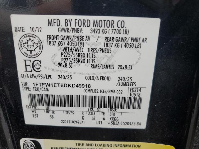 Photo 12 VIN: 1FTFW1ET6DKD49918 - FORD F150 SUPER 