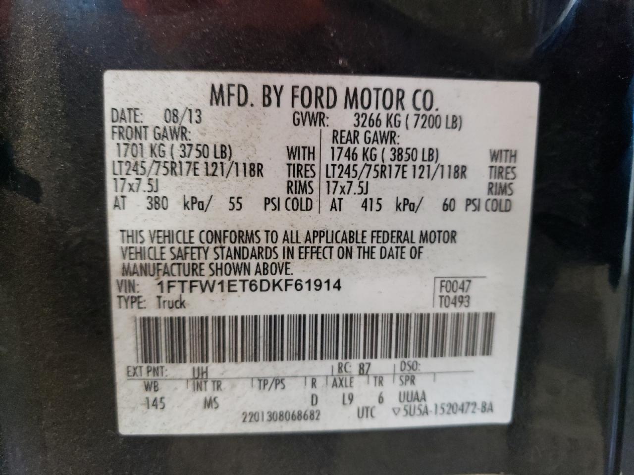 Photo 11 VIN: 1FTFW1ET6DKF61914 - FORD F-150 