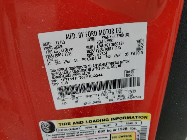 Photo 11 VIN: 1FTFW1ET6EFA32344 - FORD F-150 