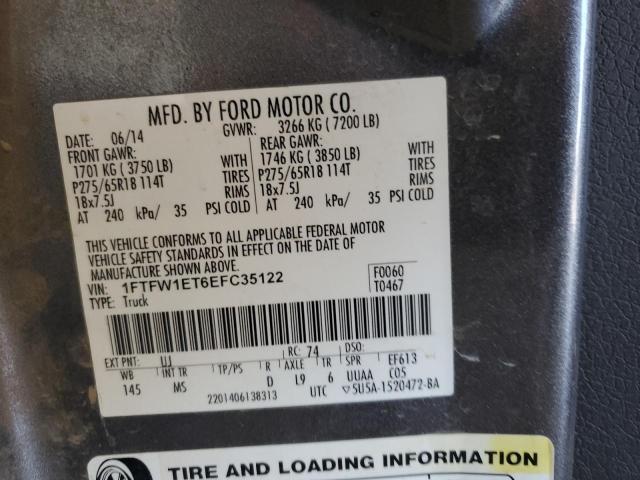 Photo 12 VIN: 1FTFW1ET6EFC35122 - FORD F150 SUPER 