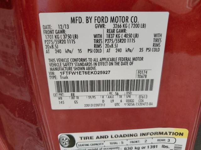 Photo 11 VIN: 1FTFW1ET6EKD25927 - FORD F150 SUPER 