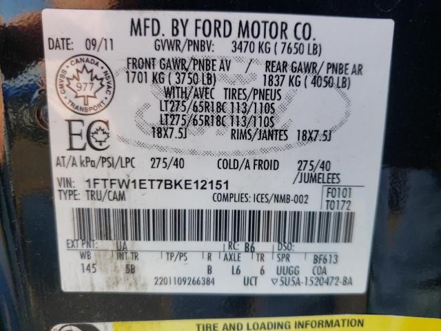 Photo 11 VIN: 1FTFW1ET7BKE12151 - FORD F150 SUPER 