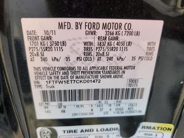 Photo 11 VIN: 1FTFW1ET7CKD01472 - FORD F150 SUPER 