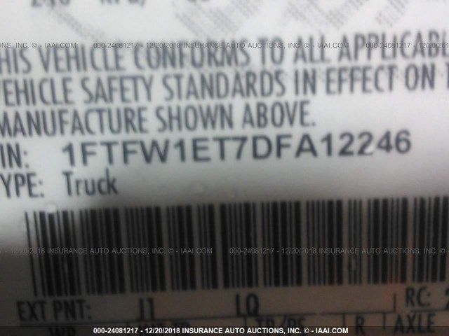 Photo 8 VIN: 1FTFW1ET7DFA12246 - FORD F-150 