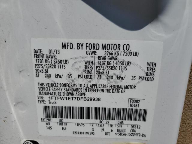 Photo 11 VIN: 1FTFW1ET7DFB29938 - FORD F150 SUPER 