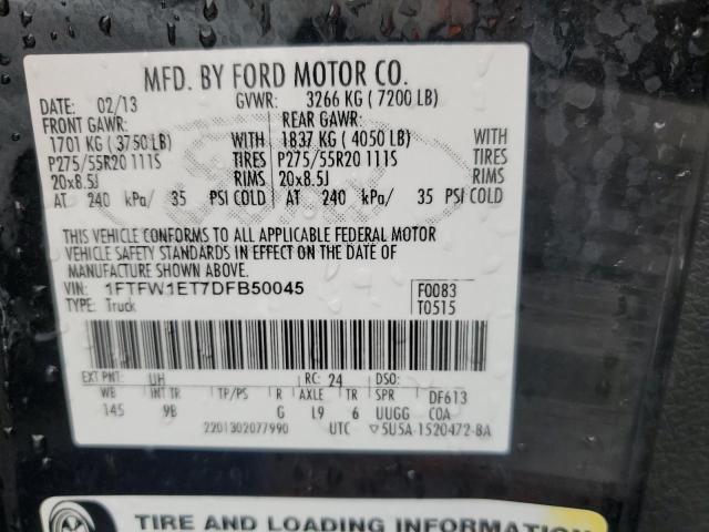 Photo 11 VIN: 1FTFW1ET7DFB50045 - FORD F-150 